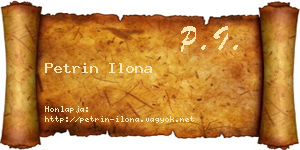 Petrin Ilona névjegykártya